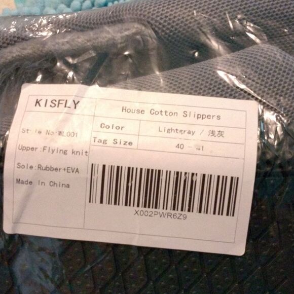 Nwt Kisfly Grey House Slippers Size 7-8 - Picture 5 of 6